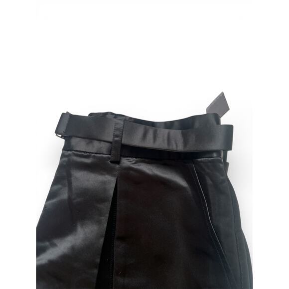 NWT Women's Badgley Mischka Satin Belted Pleated Dress Pants Size 14 - Picture 6 of 7